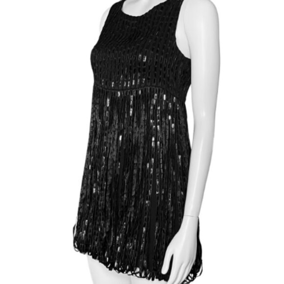 Alice & Olivia black silk sleeveless cocktail dress Sz M - Picture 1 of 12